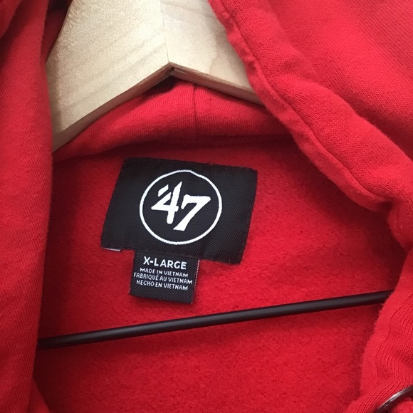 Kansas City Chiefs Hoodie Mens XL Red NFL Team Apparel Fleece Sweatshirt ‘47 - Picture 2 of 10